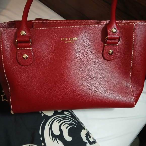 Kate Spade Red Leather Tote Bag - Picture 3 of 7